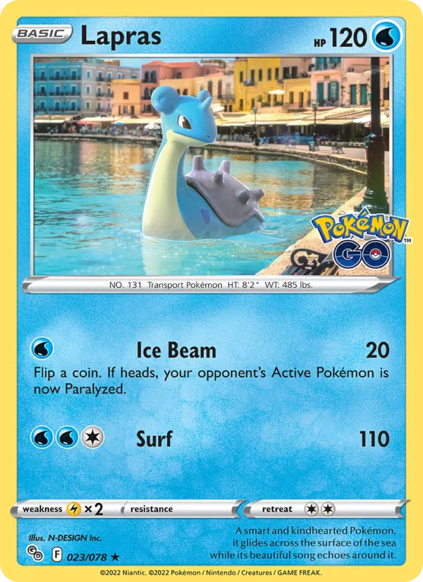 Lapras Reverse Holo 023/78 Pokémon GO Pokémon Card