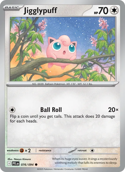 Jigglypuff Non-Holo 076/94 Phantasmal Flames Pokémon Card