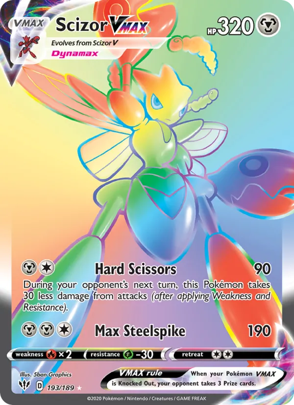 Scizor VMAX Holo 193/189 Darkness Ablaze Pokémon Card