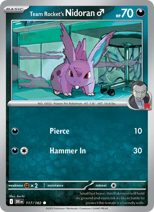 Team Rocket's Nidoran♂ Normal 117/182 Destined Rivals Pokémon Card