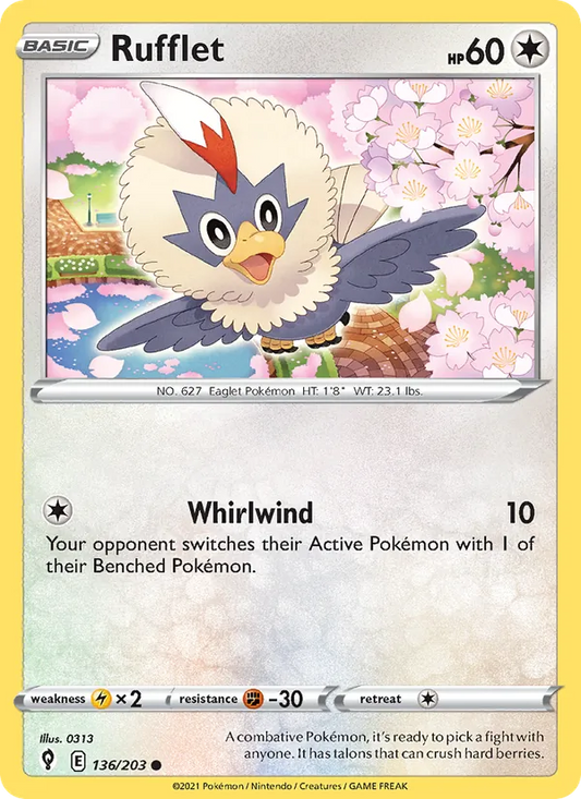 Rufflet Normal 136/203 Evolving Skies Pokémon Card