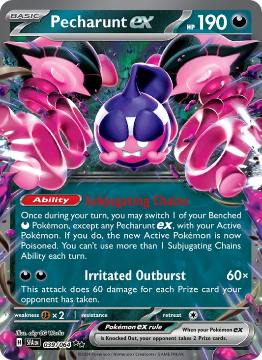 Pecharunt ex Holo 039/64 Shrouded Fable Pokémon Card