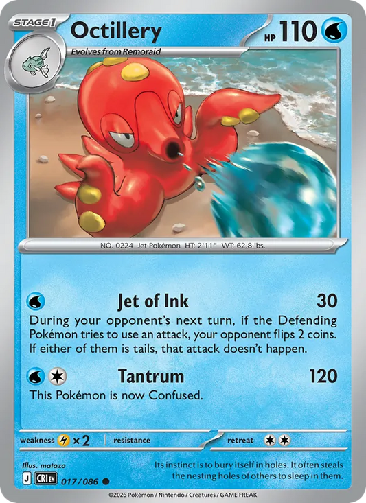 Octillery Normal 017/86 Chaos Rising Pokémon Card