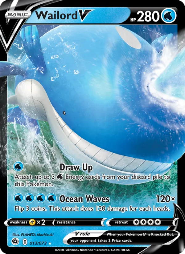 Wailord V Holo 013/73 Champion's Path Pokémon Card
