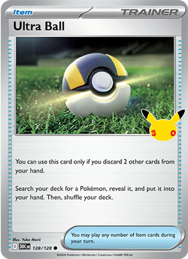 Ultra Ball Normal 128/128 30th Celebration Pokémon Card