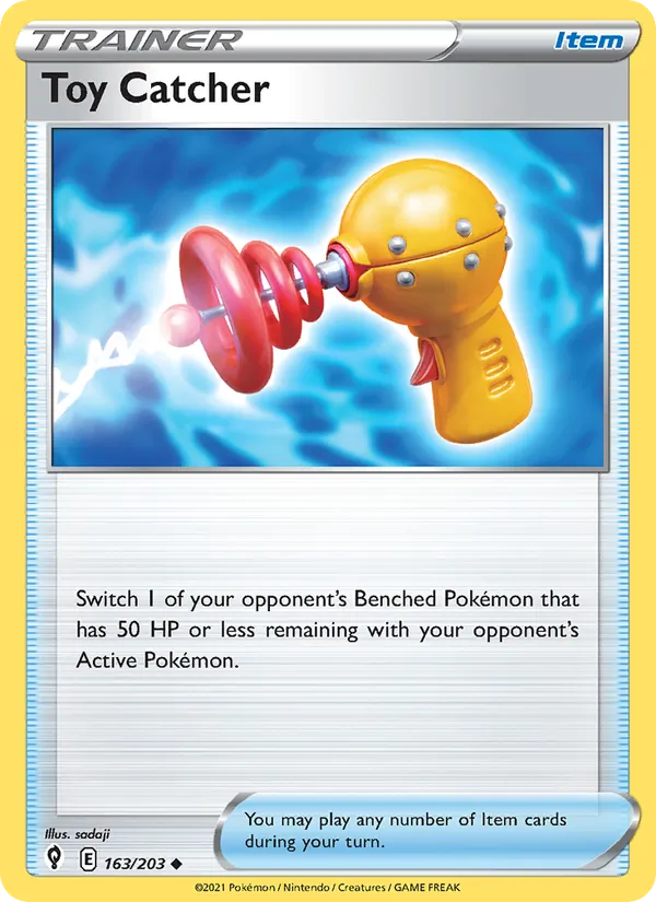 Toy Catcher Reverse Holo 163/203 Evolving Skies Pokémon Card