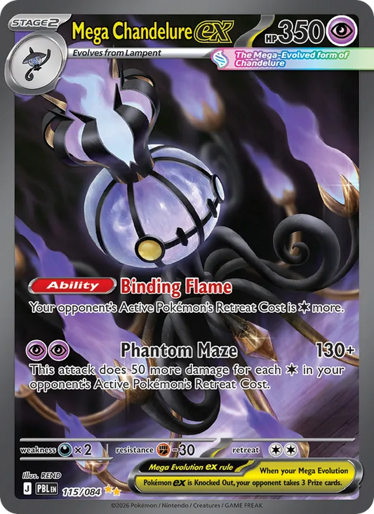 Mega Chandelure ex Holo 115/84 Pitch Black Pokémon Card
