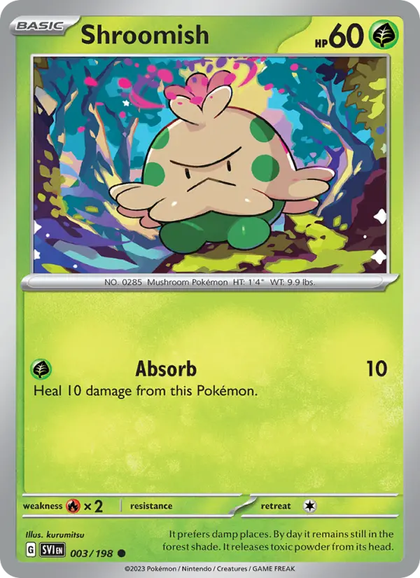 Shroomish Non-Foil 003/198 Scarlet & Violet Pokémon Card