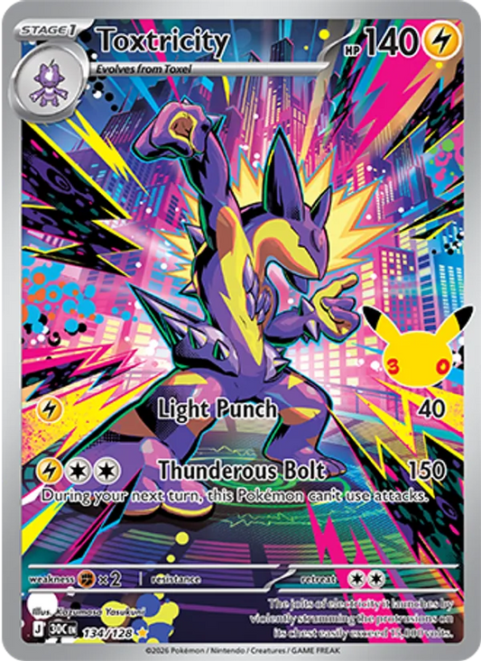Toxtricity Normal 134/128 30th Celebration Pokémon Card