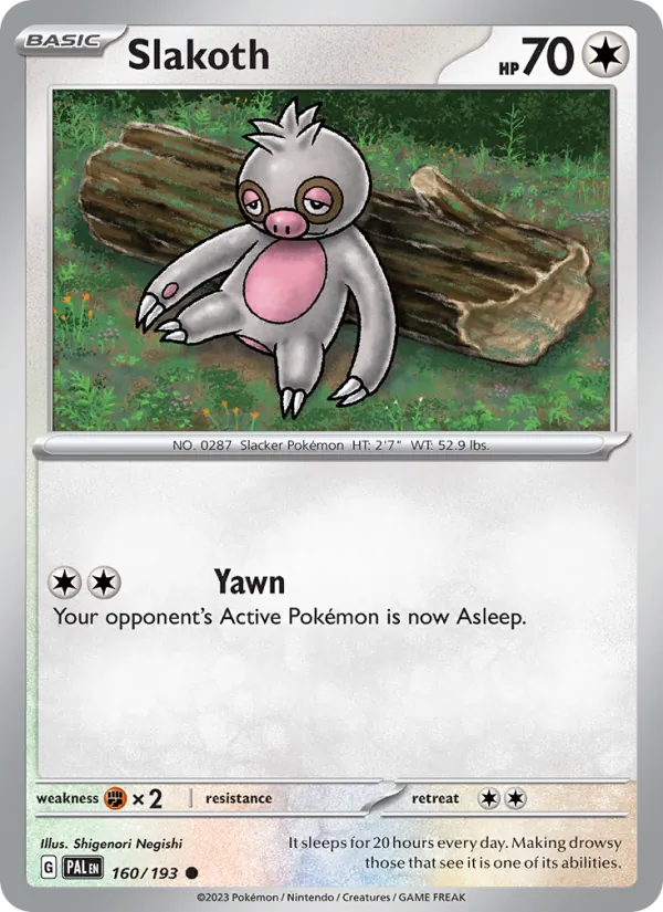 Slakoth Normal 160/193 Paldea Evolved Pokémon Card