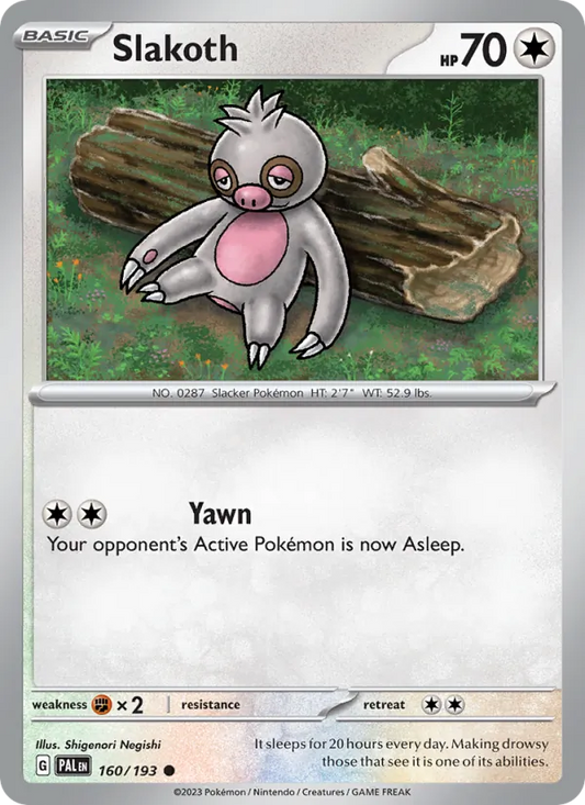 Slakoth Normal 160/193 Paldea Evolved Pokémon Card