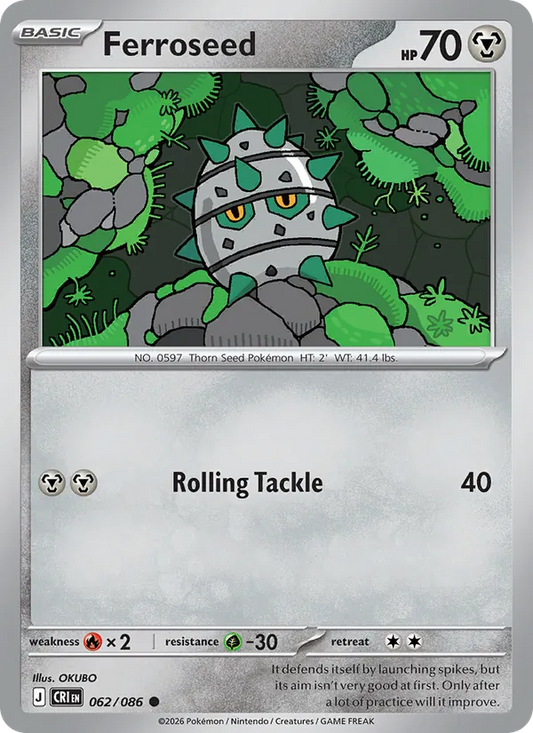 Ferroseed Normal 062/86 Chaos Rising Pokémon Card