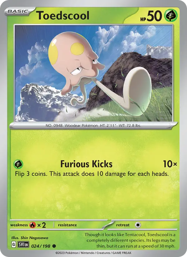 Toedscool Non-Foil 024/198 Scarlet & Violet Pokémon Card
