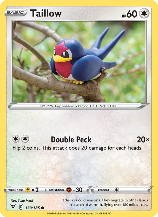 Taillow Reverse Holo 133/185 Vivid Voltage Pokémon Card