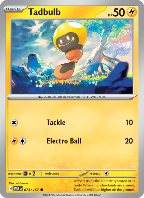 Tadbulb Reverse Holo 073/167 Twilight Masquerade Pokémon Card