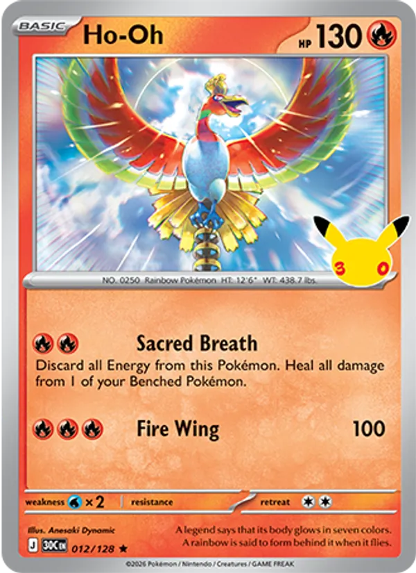 Ho-Oh Normal 012/128 30th Celebration Pokémon Card