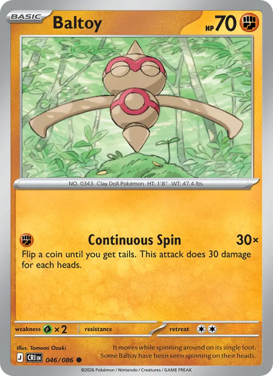 Baltoy Non-Foil 046/86 Chaos Rising Pokémon Card