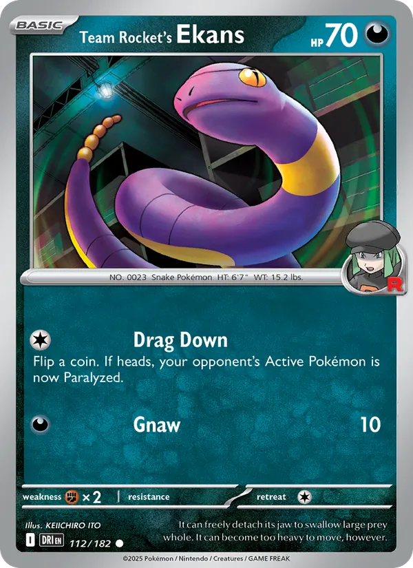 Team Rocket's Ekans Normal 112/182 Destined Rivals Pokémon Card