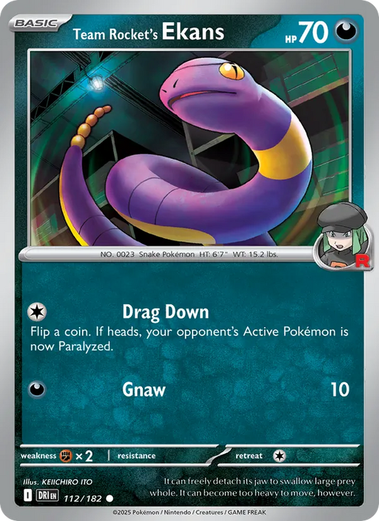 Team Rocket's Ekans Normal 112/182 Destined Rivals Pokémon Card