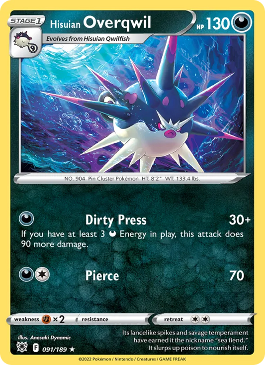 Hisuian Overqwil Normal 091/189 Astral Radiance Pokémon Card