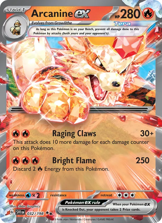 Arcanine ex Holo 032/198 Scarlet & Violet Pokémon Card