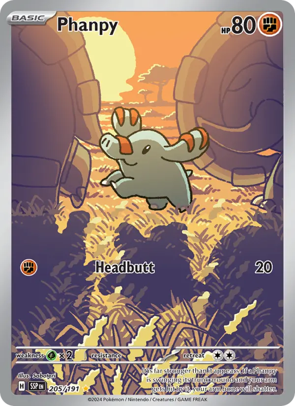 Phanpy Holo 205/191 Surging Sparks Pokémon Card