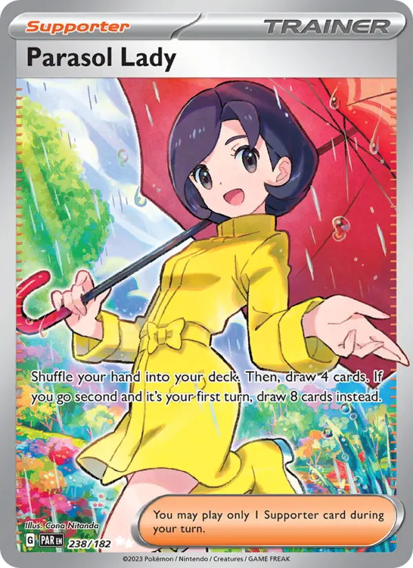 Parasol Lady Holo 238/182 Paradox Rift Pokémon Card