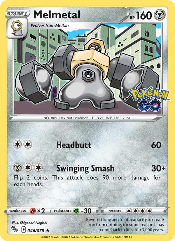 Melmetal Reverse Holo 046/78 Pokémon GO Pokémon Card