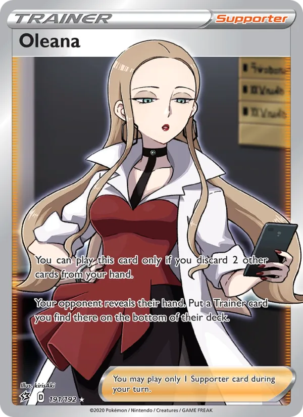 Oleana Holo 191/192 Rebel Clash Pokémon Card
