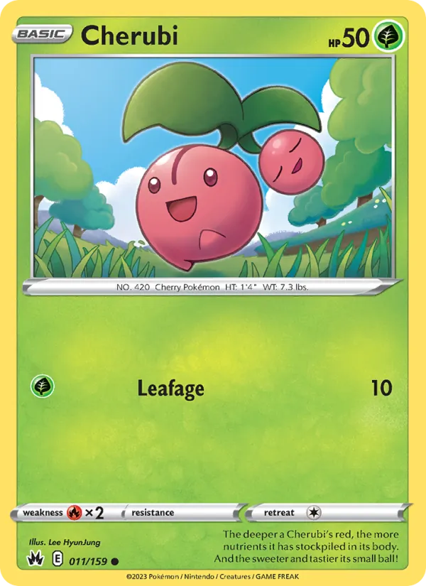 Cherubi Reverse Holo 011/159 Crown Zenith Pokémon Card