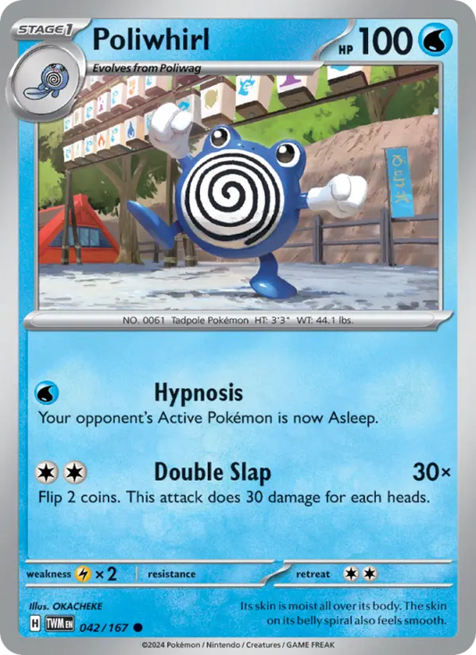 Poliwhirl Reverse Holo 042/167 Twilight Masquerade Pokémon Card