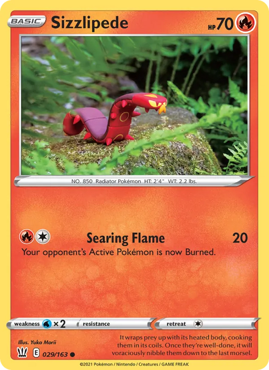 Sizzlipede Normal 029/163 Battle Styles Pokémon Card