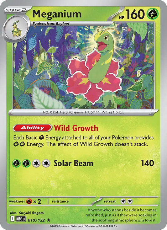Meganium Normal 010/132 Mega Evolution Pokémon Card
