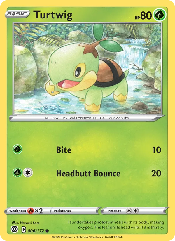 Turtwig Reverse Holo 006/172 Brilliant Stars Pokémon Card
