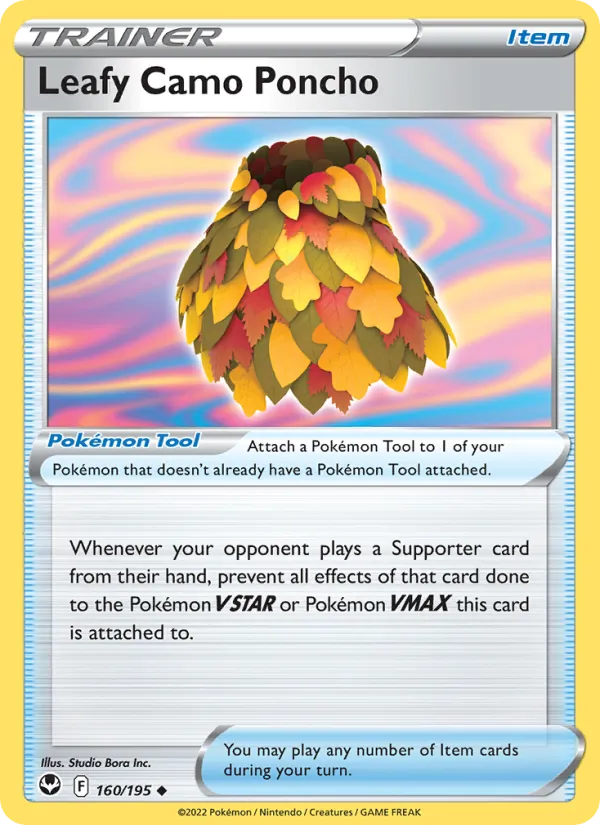 Leafy Camo Poncho Reverse Holo 160/195 Silver Tempest Pokémon Card