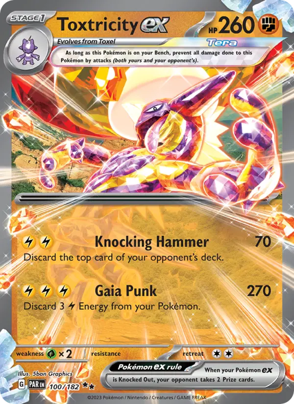 Toxtricity ex Holo 100/182 Paradox Rift Pokémon Card