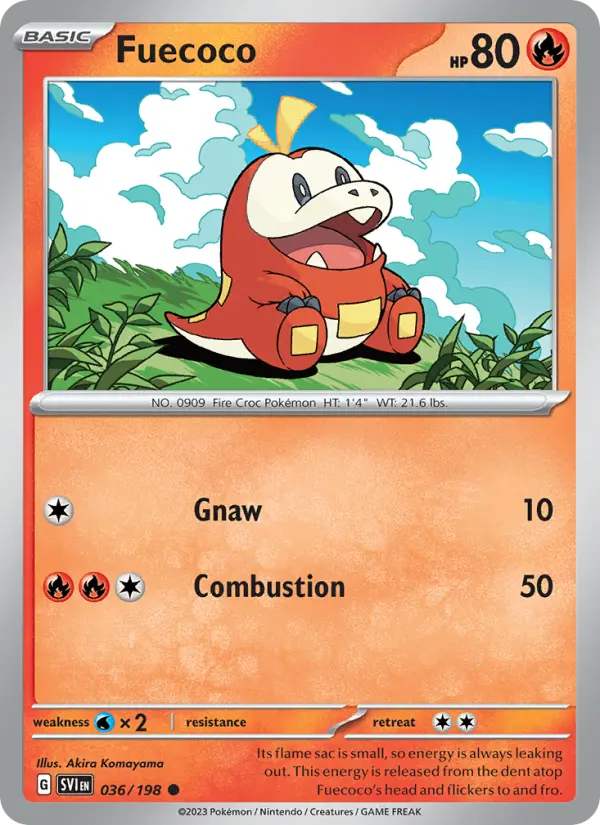 Fuecoco Non-Foil 036/198 Scarlet & Violet Pokémon Card