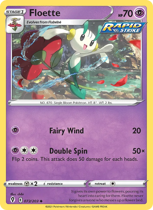 Floette Reverse Holo 072/203 Evolving Skies Pokémon Card