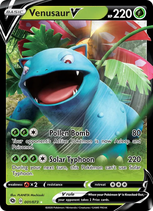 Venusaur V Holo 001/73 Champion's Path Pokémon Card
