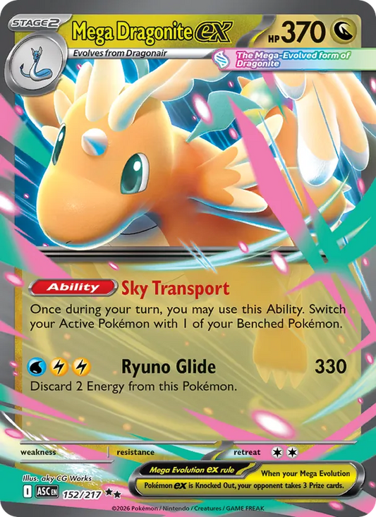 Mega Dragonite ex Holo 152/217 Ascended Heroes Pokémon Card