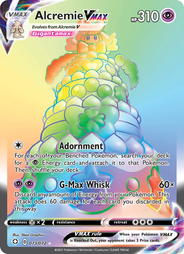 Alcremie VMAX Holo 073/72 Shining Fates Pokémon Card