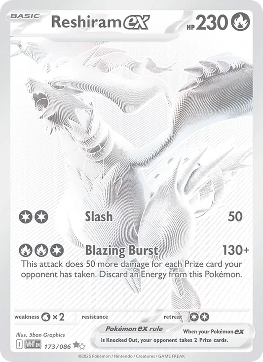 Reshiram ex Holo 173/86 White Flare Pokémon Card