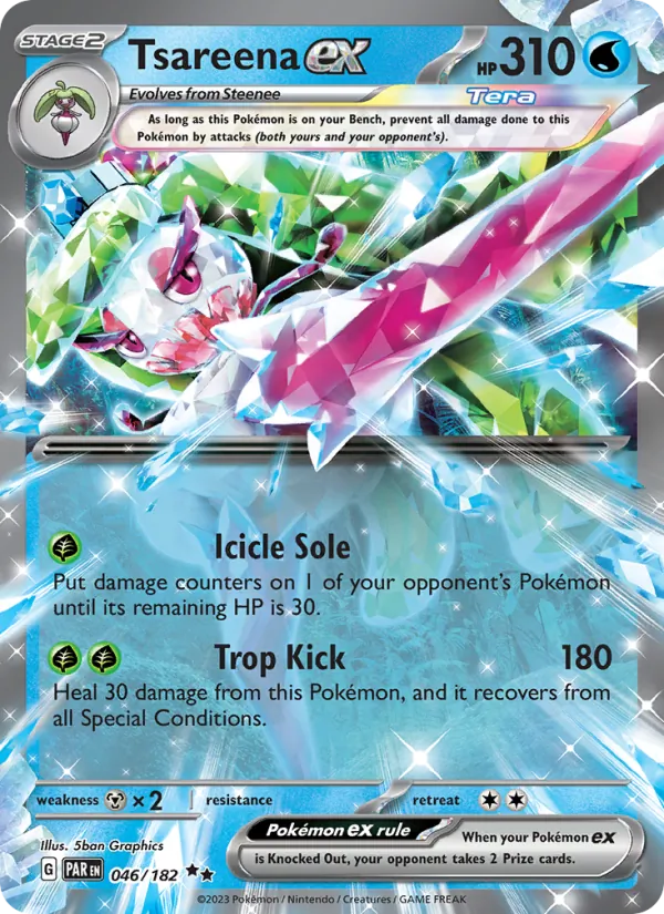Tsareena ex Holo 046/182 Paradox Rift Pokémon Card