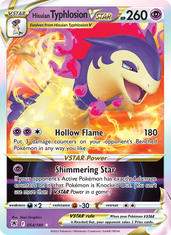 Hisuian Typhlosion VSTAR Holo 054/189 Astral Radiance Pokémon Card