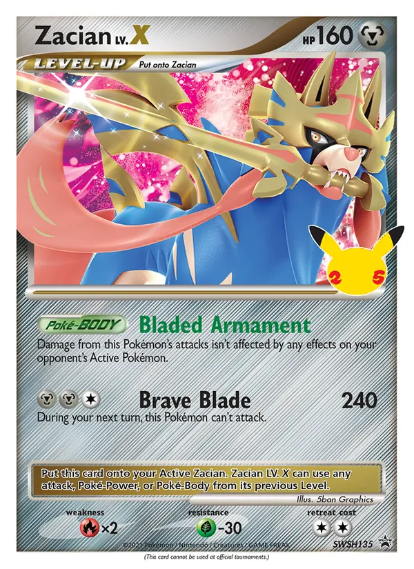 Zacian Holo WH135/307 SWSH Black Star Promos Pokémon Card