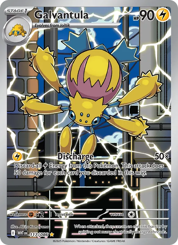 Galvantula Holo 117/86 White Flare Pokémon Card