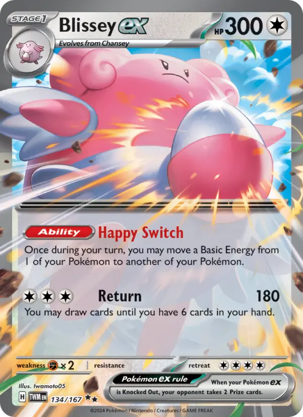 Blissey ex Holo 134/167 Twilight Masquerade Pokémon Card