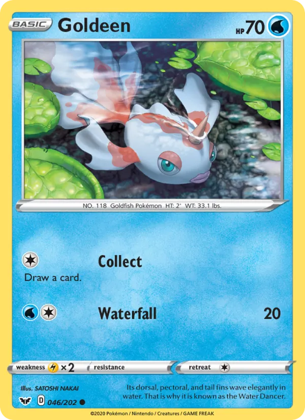 Goldeen Reverse Holo 046/202 Sword & Shield Pokémon Card
