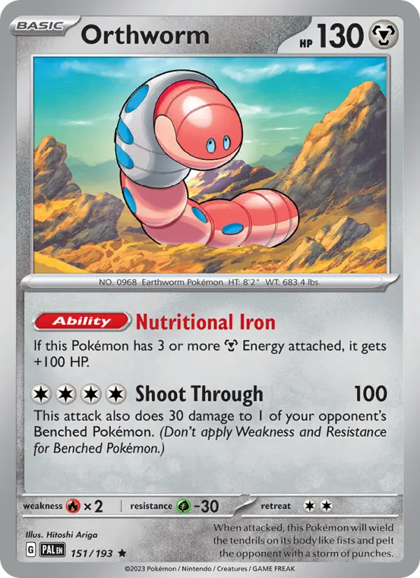 Orthworm Holo 151/193 Paldea Evolved Pokémon Card