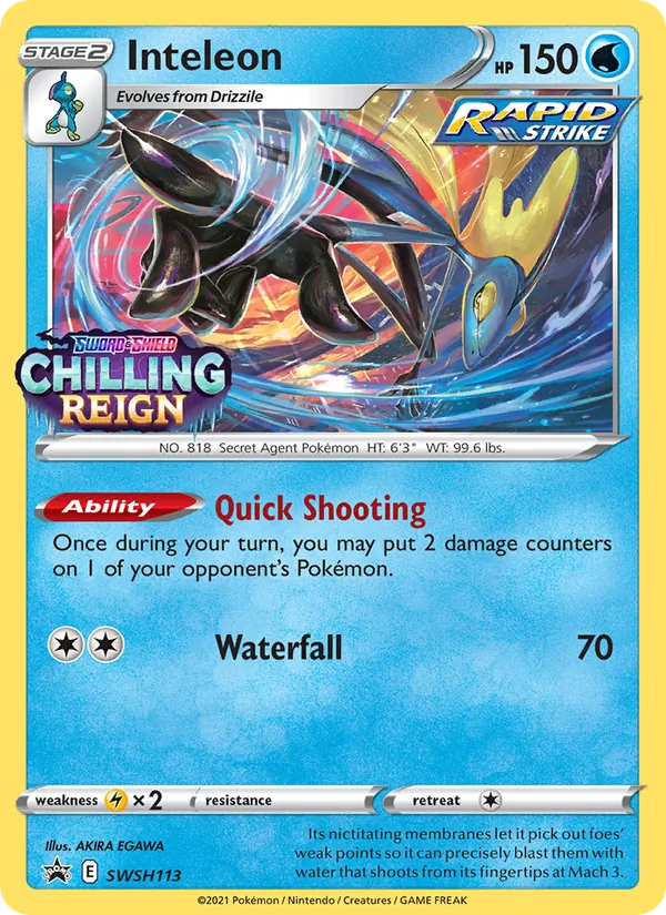 Inteleon Holo WH113/307 SWSH Black Star Promos Pokémon Card